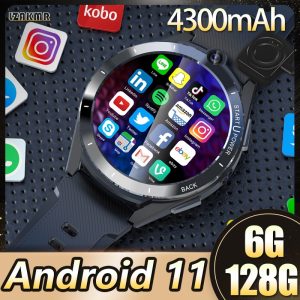 2023 NEW 4300mAh Big Battery 6G RAM 128G Android 11 Z40 4G Net Dual System Chip Smart Watch GPS WiFi 8MP Camera Men Smartwatch 1