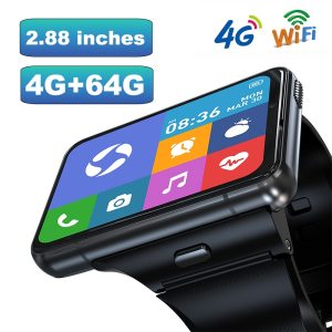 2023 Smart Watch Phone 4G LTE 4+64GB Smartwatch 2.88 inch Screen Men Watch 2300mAh Dual Camera Face Unlock GPS WIFI Android 9 1